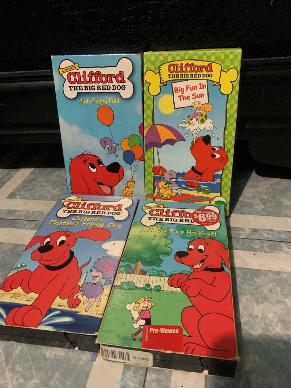 VTG Clifford The Big Red Dog VHS Scholastic Lot High Flying Fun, Tried His Best